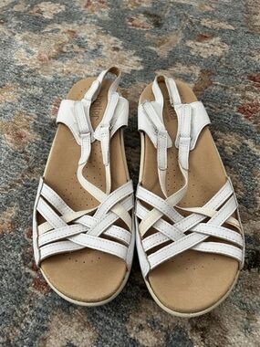 hotter White Braided Slingback Comfort Sandals